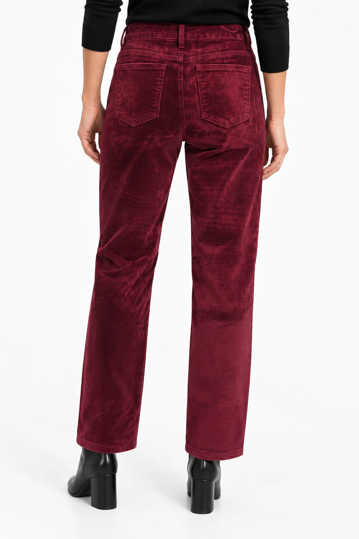 Pantalon droit en velours vue de face pour femme CARRELI JEANS