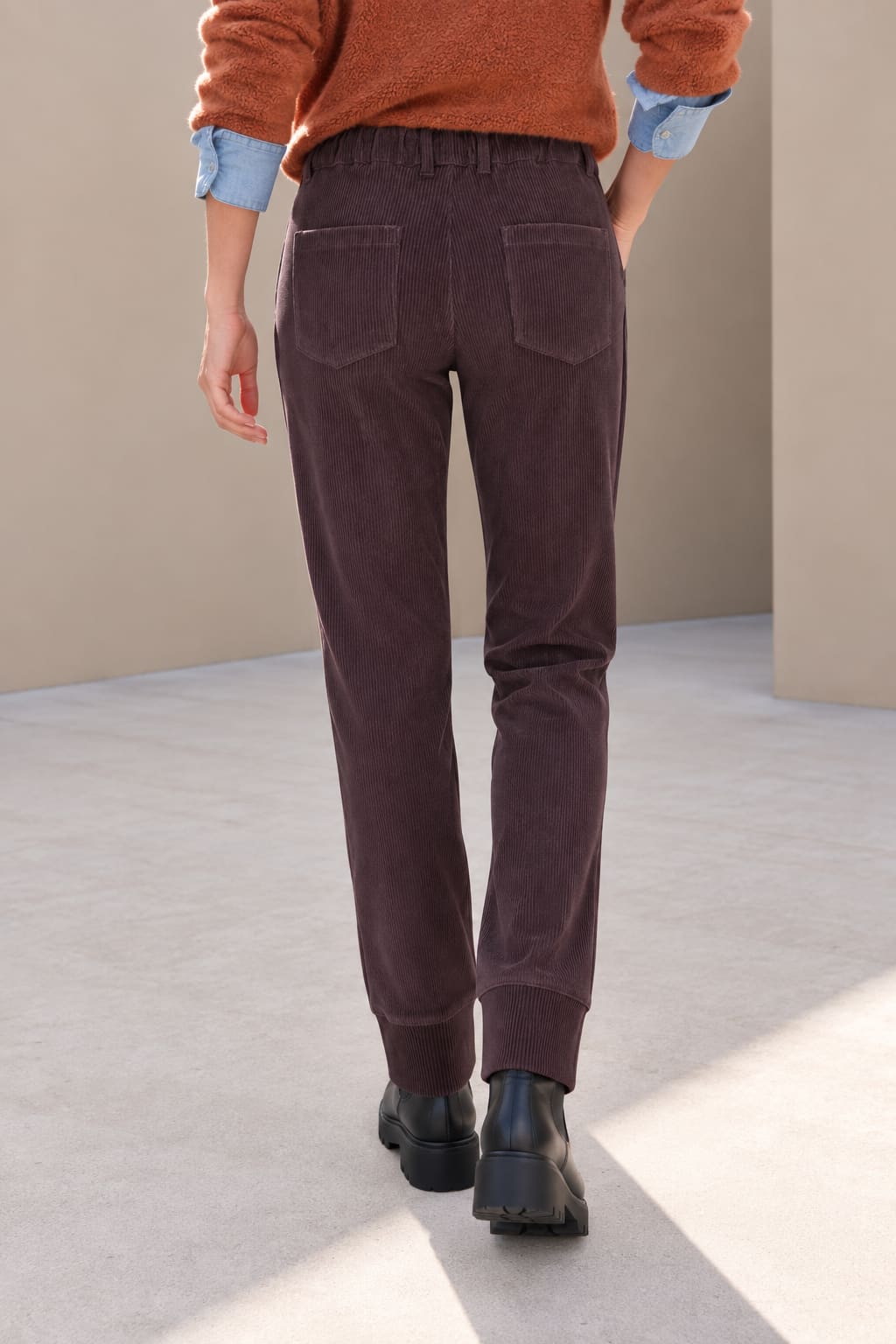Pantalon en velours côtelé à taille ajustable pour femme kennys