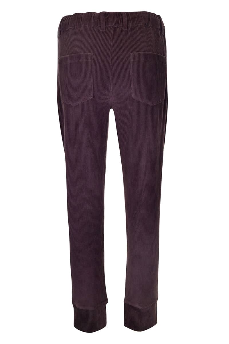 Pantalon en velours côtelé à taille ajustable vue de face pour femme kennys
