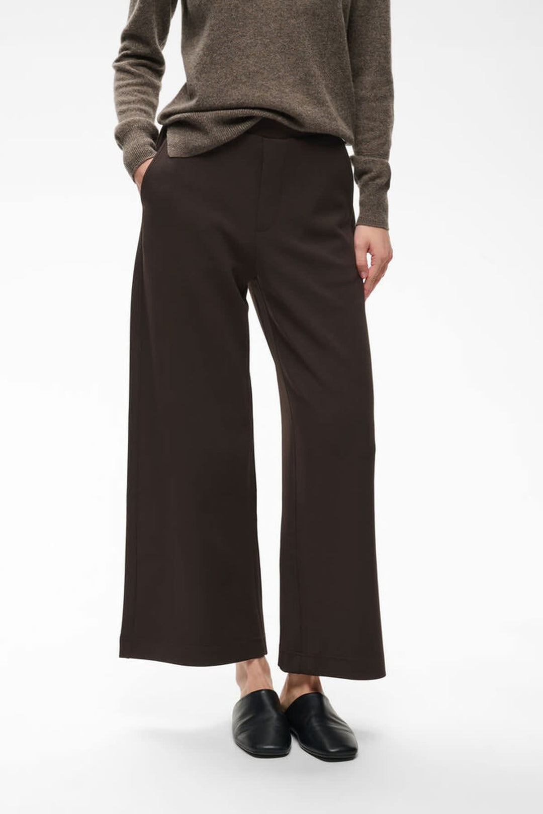 Vue de côté pantalon jambe large Gincette Inwear noir - Valérie Simon