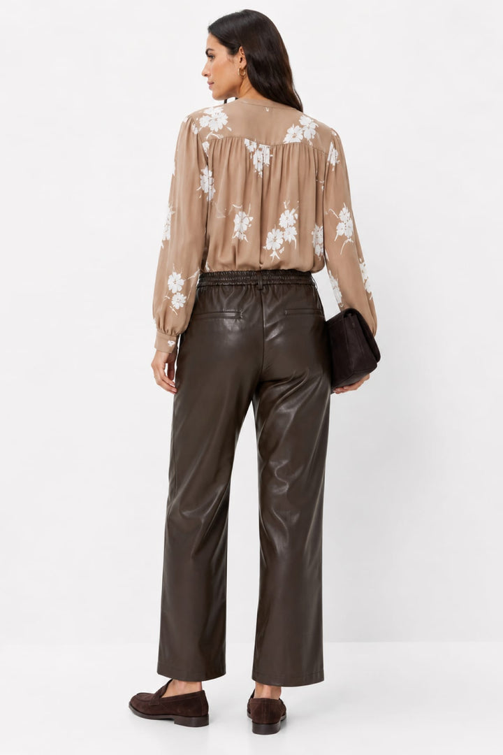 Pantalon Maine en similicuir à jambe large pour femme Brax