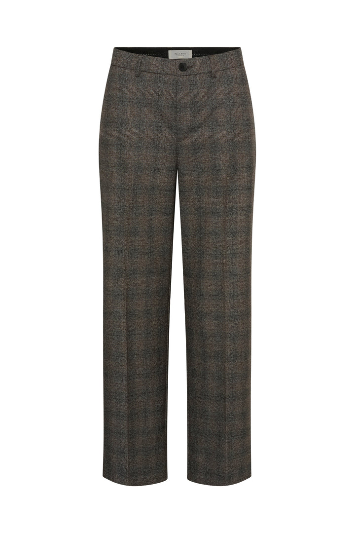 Pantalon Ninni à jambe large à carreaux vue de face pour femme Part Two