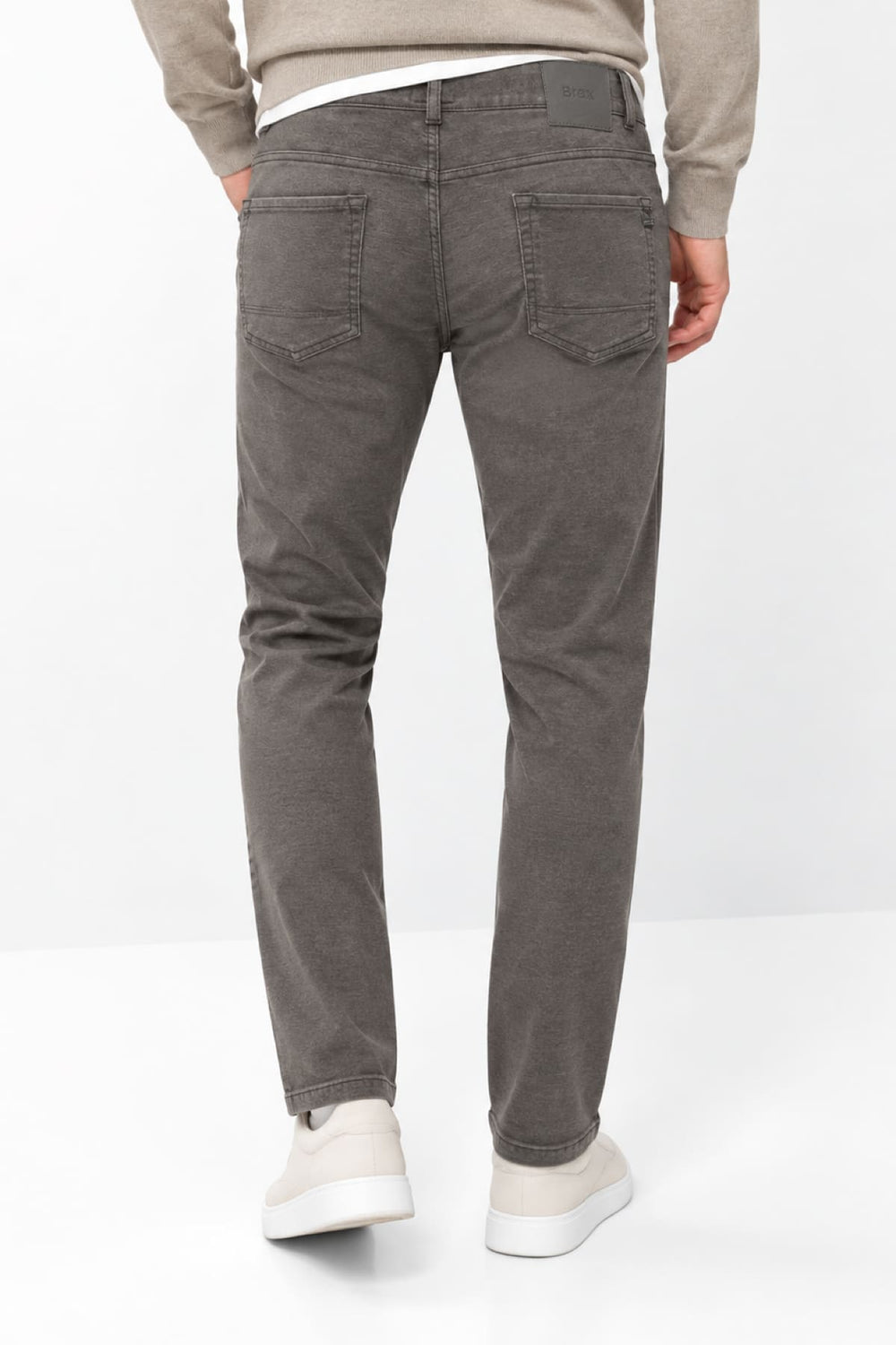 Men's faded blue slim-fit jeans, front view, Brax