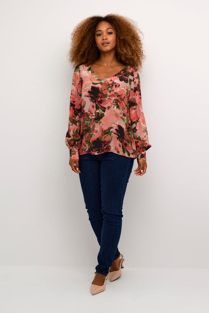 Flower print blouse