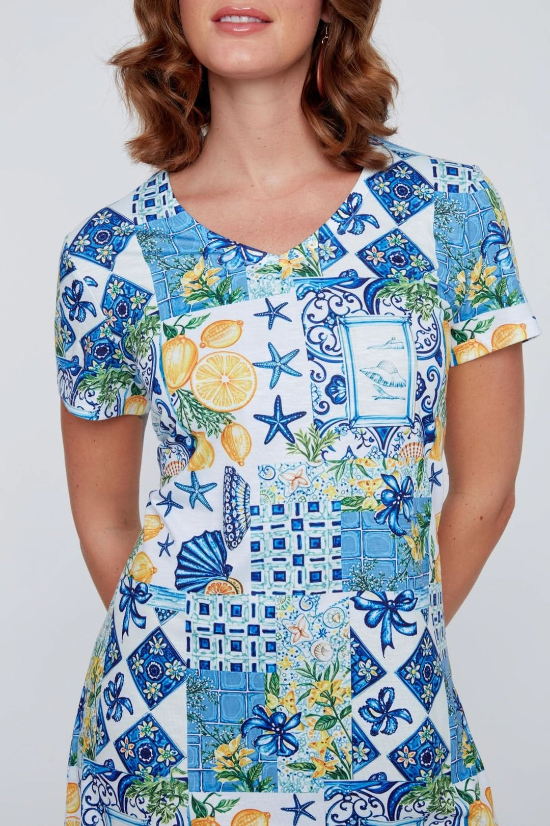 Mediterranean-print dress