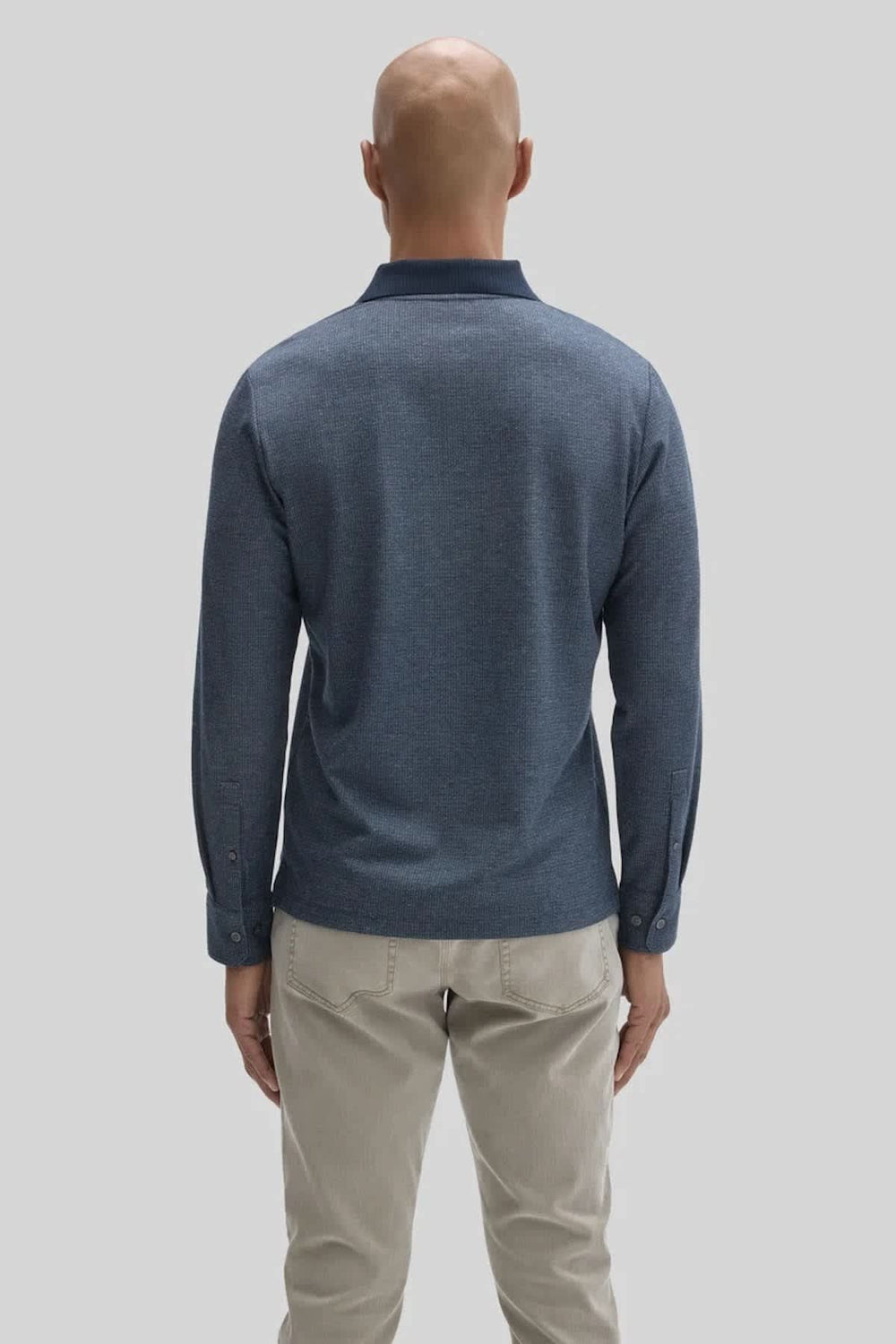 Men's Robert Barakett long-sleeve textured knit polo