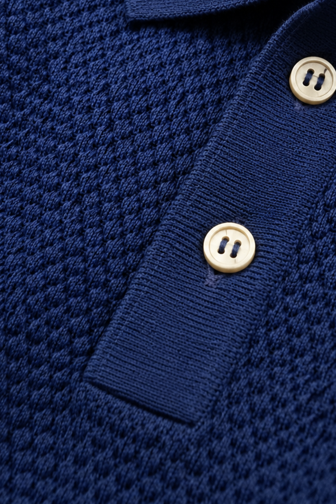 Textured cotton polo shirt
