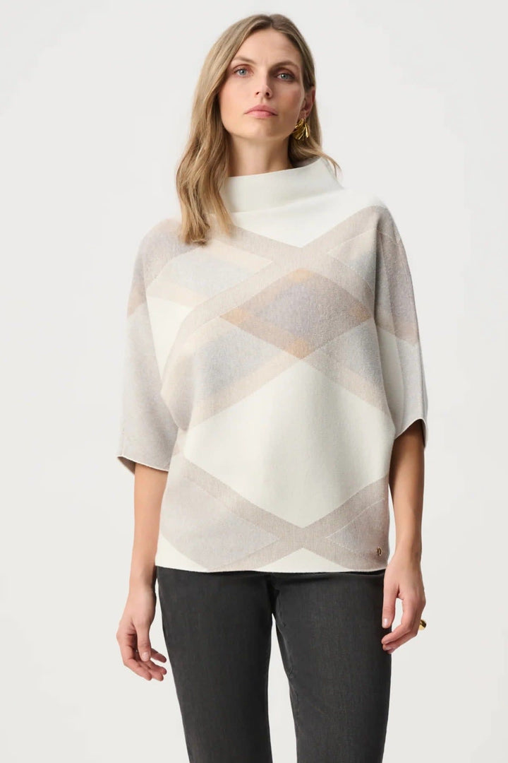 Vue de face pull géométrique multicolore Joseph Ribkoff femme - Valérie Simon