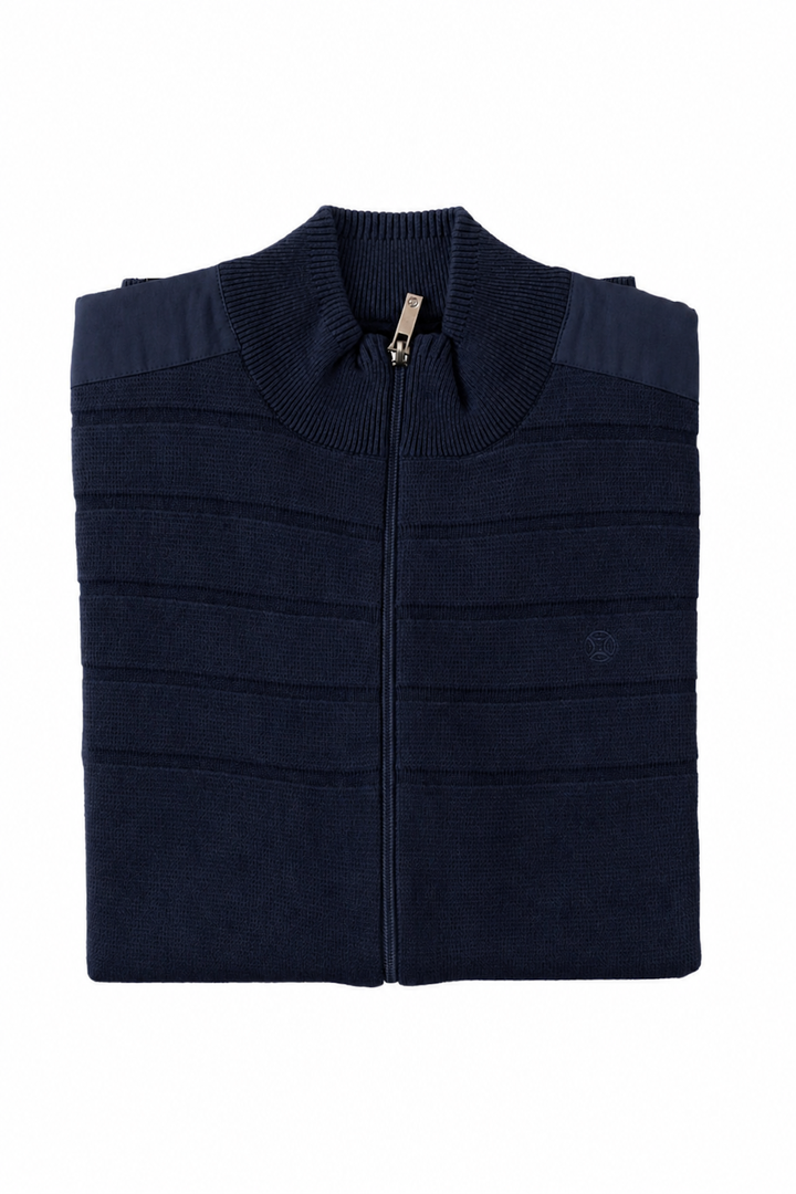 Cardigan zippé à col montant