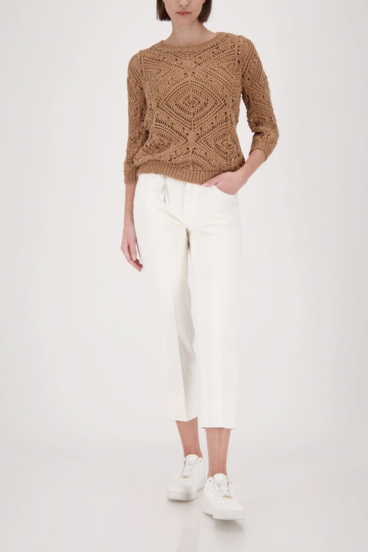 Patterned lace-knit