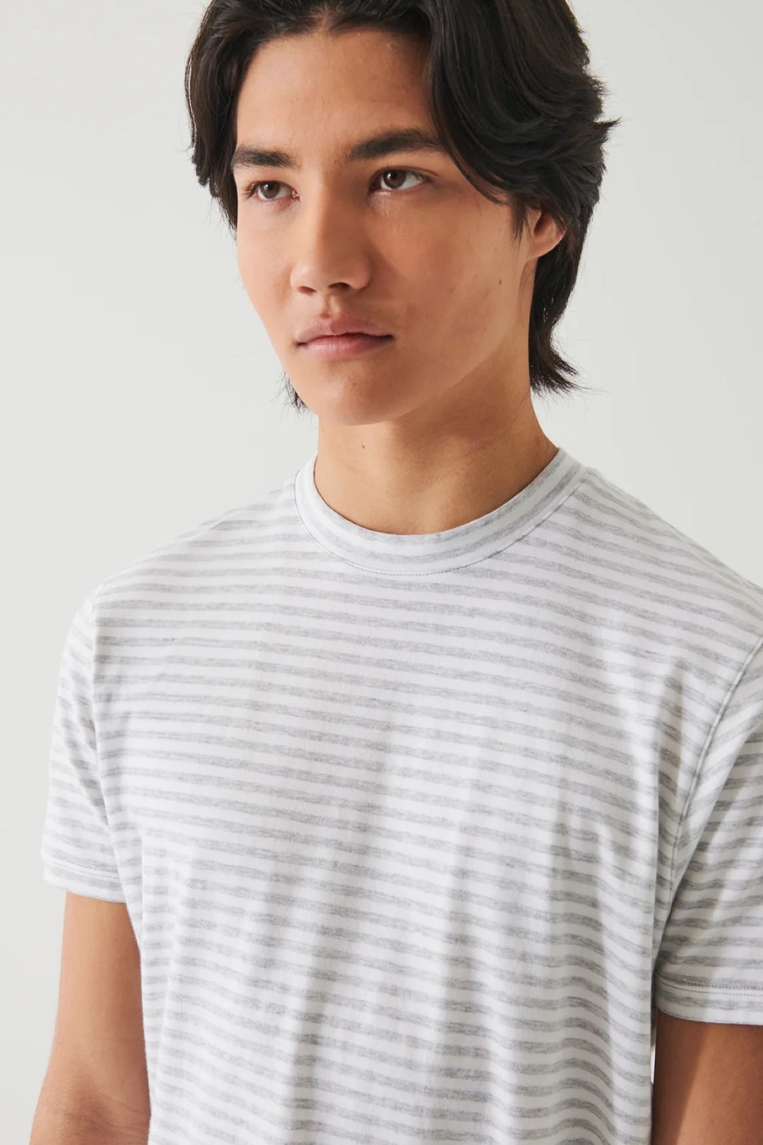 Striped T-shirt in stretch pima cotton