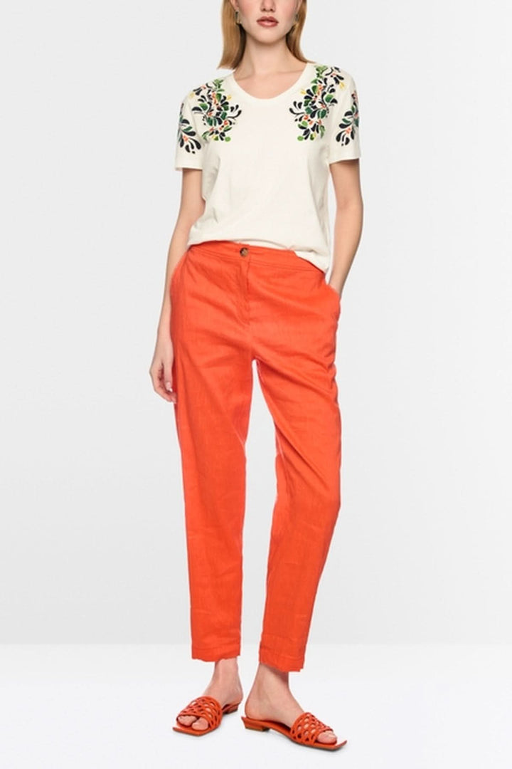 Hibiscus-print T-shirt with sequins