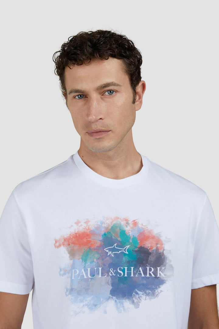 Cotton T-shirt with watercolor print