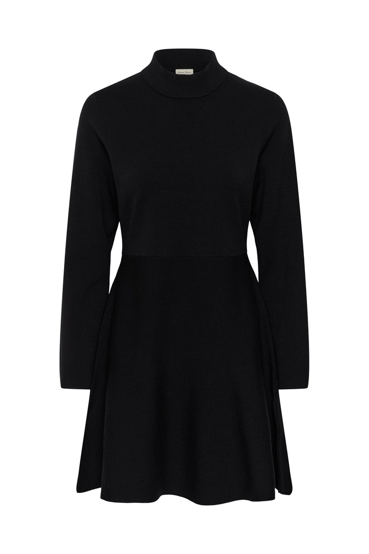 Robe courte en tricot à col montant vue de face pour femme Part Two