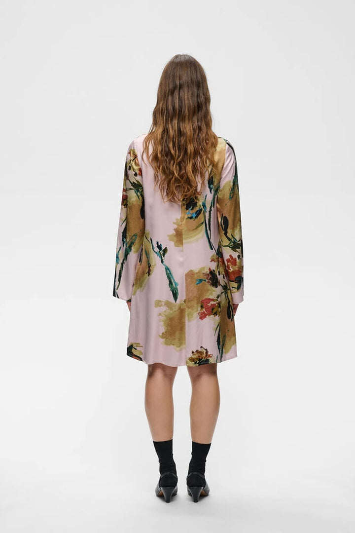 Vue de côté robe longue imprimé floral vert Inwear pour femme - Valérie Simon