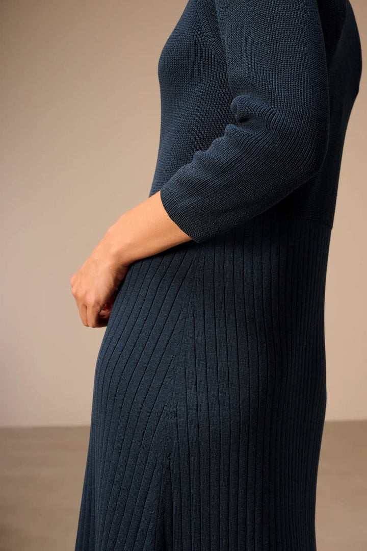 Robe longue en tricot côtelé pour femme Nile