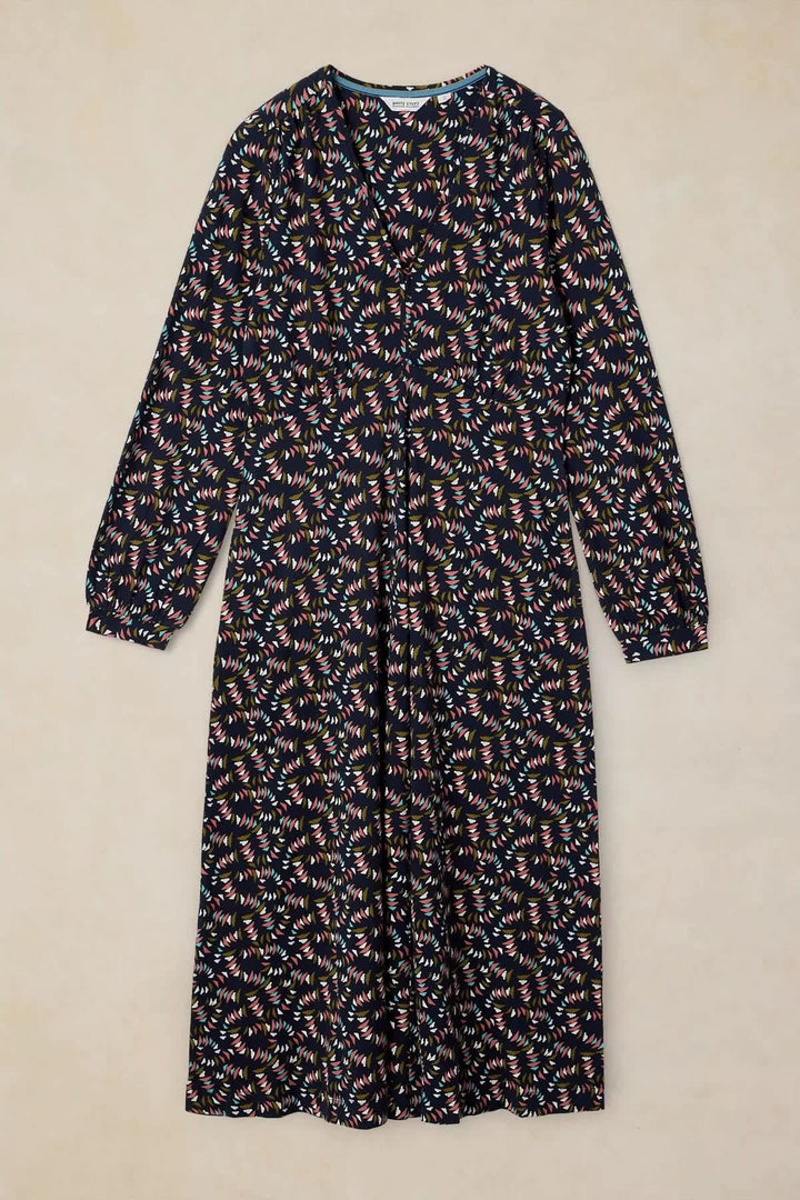 Robe Megan midi évasée à imprimé abstrait pour femme White Stuff
