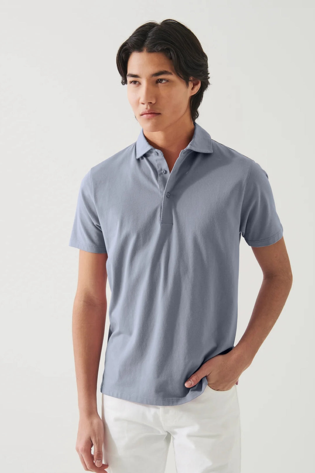 Stretch pima cotton polo shirt