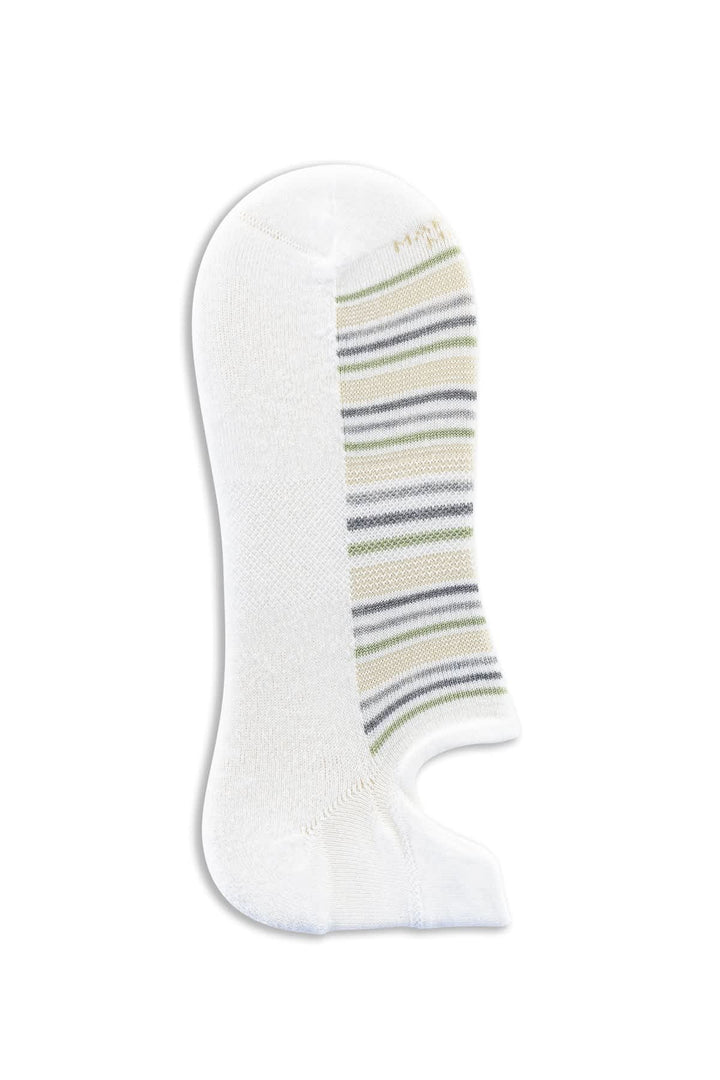 Vue de détail socquette rayée Marcoliani pour homme, rayures multicolores distinctives - Valérie Simon