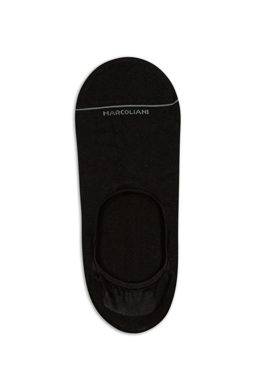 Socquettes invisibles unies Marcoliani homme noires vues de côté avec couture fine - Valérie Simon
