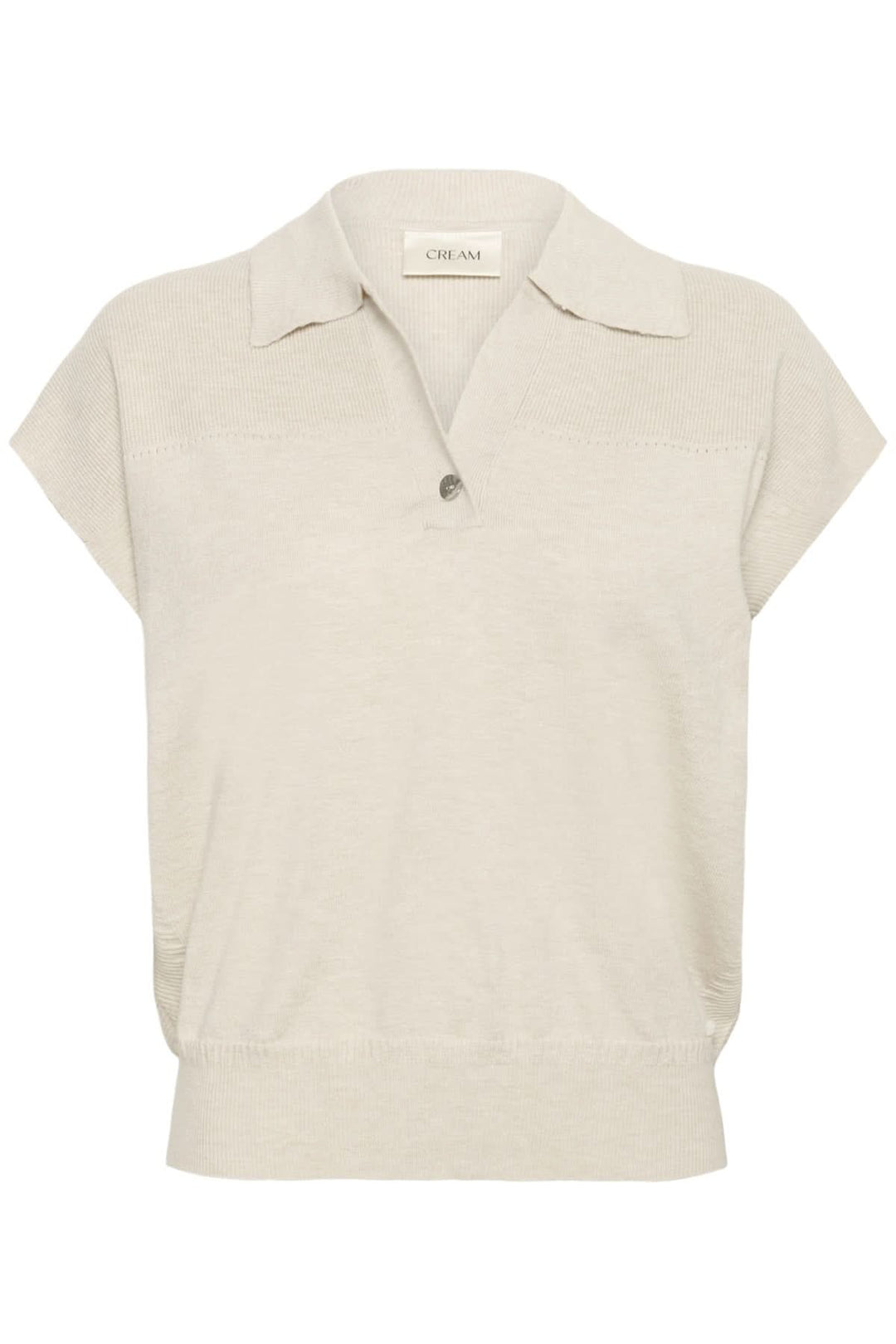 Haut en maille sans manches à col polo