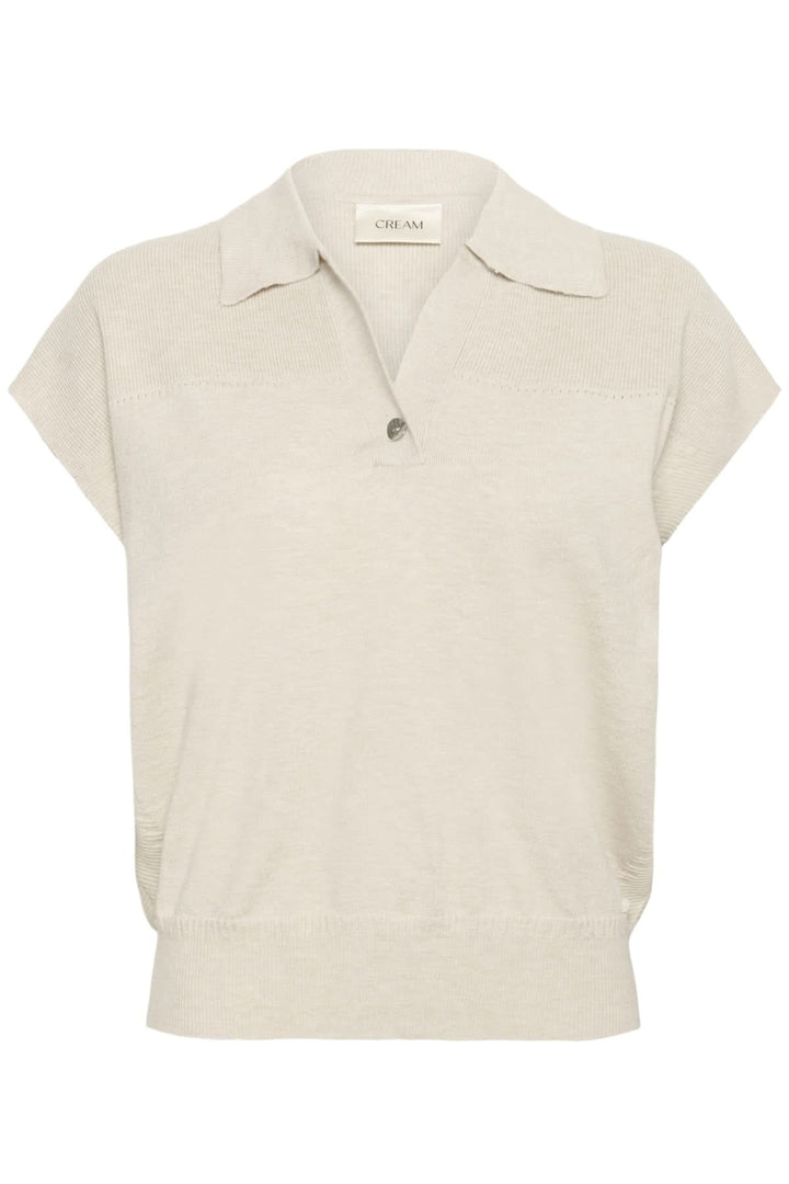 Haut en maille sans manches à col polo