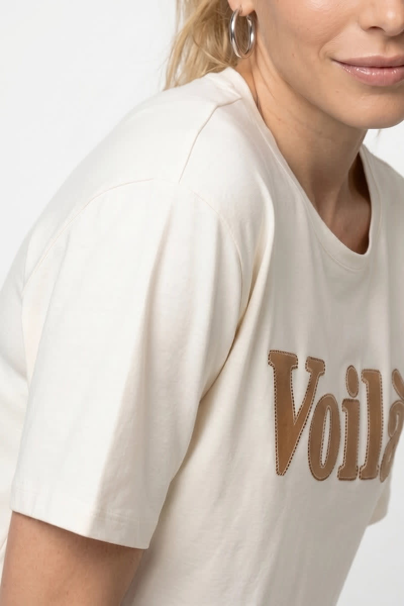 T-shirt à inscription graphique pour femme Monari