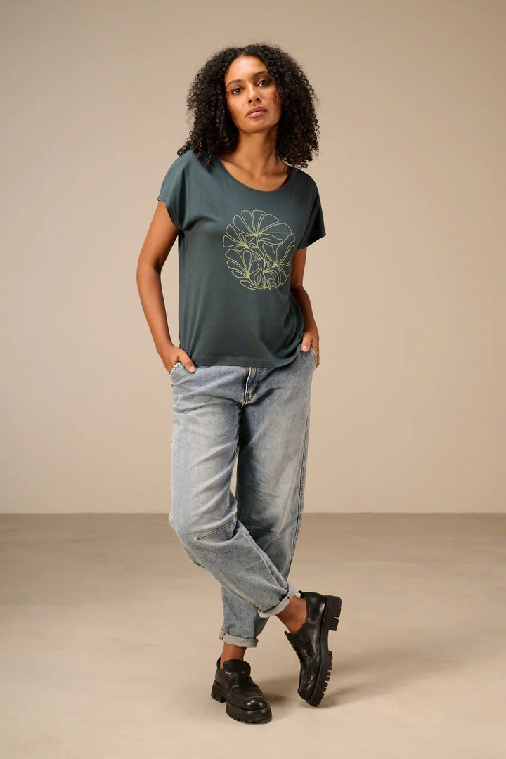 T-shirt ample à imprimé graphique pour femme Nile
