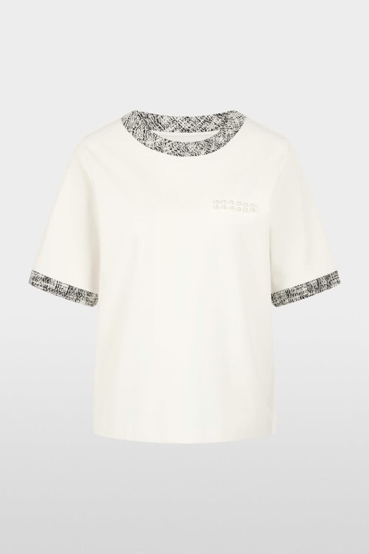 T-shirt à détails bouclés et perles pour femme Marc Cain