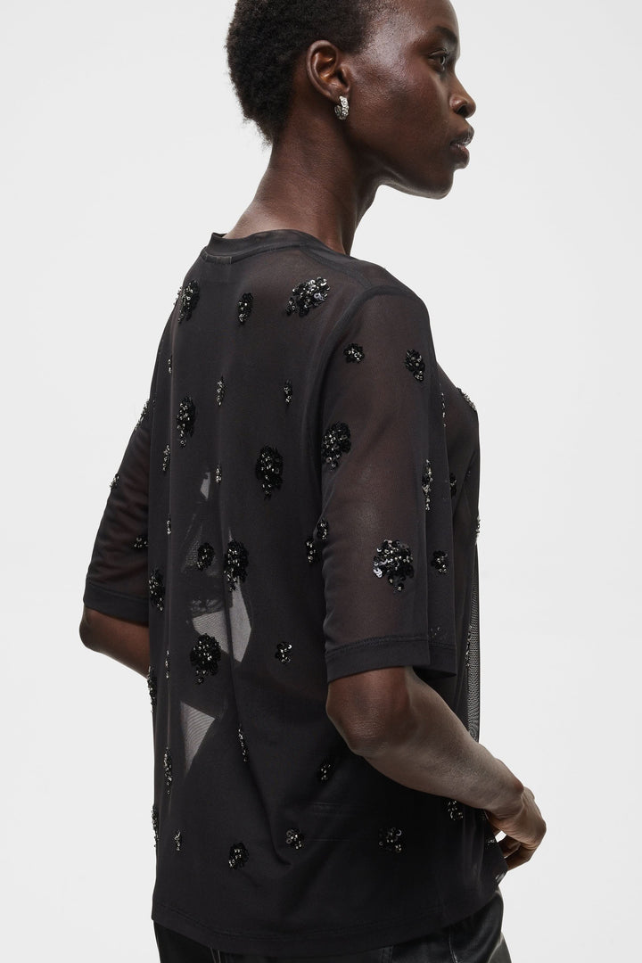 Women’s Bami T-shirt in sheer tulle with floral sequins Inwear