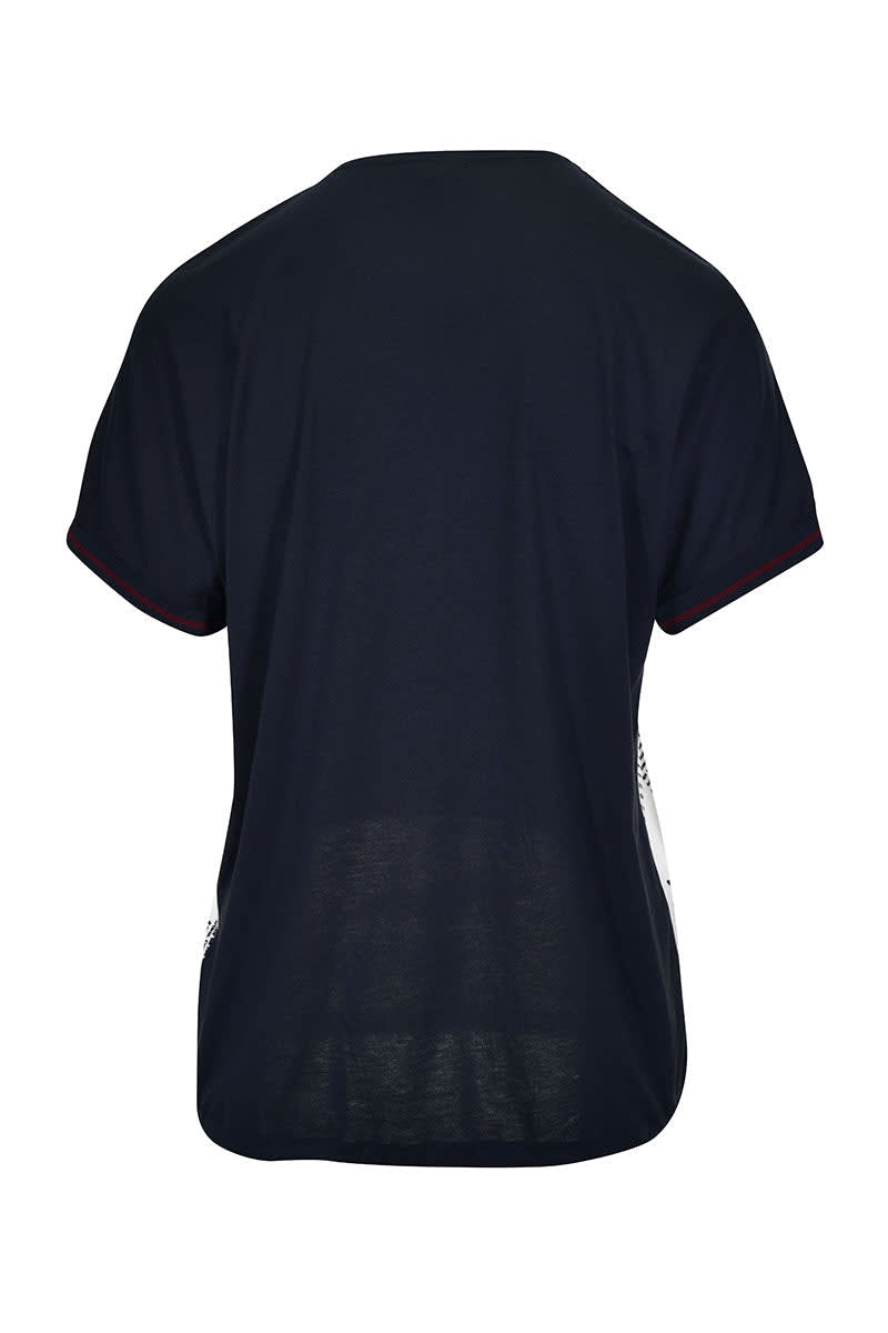 T-shirt bimatière à imprimé graphique pour femme kennys