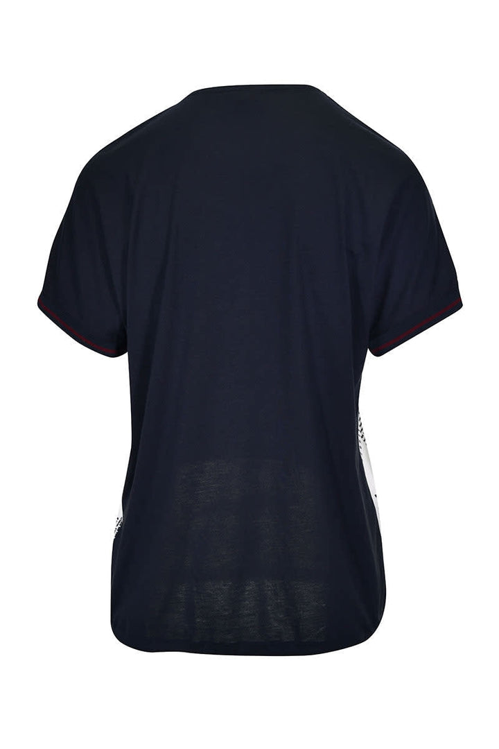 T-shirt bimatière à imprimé graphique pour femme kennys