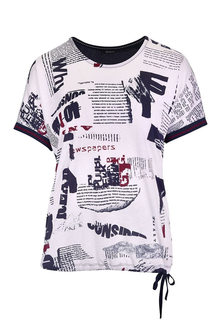 T-shirt bimatière à imprimé graphique pour femme kennys