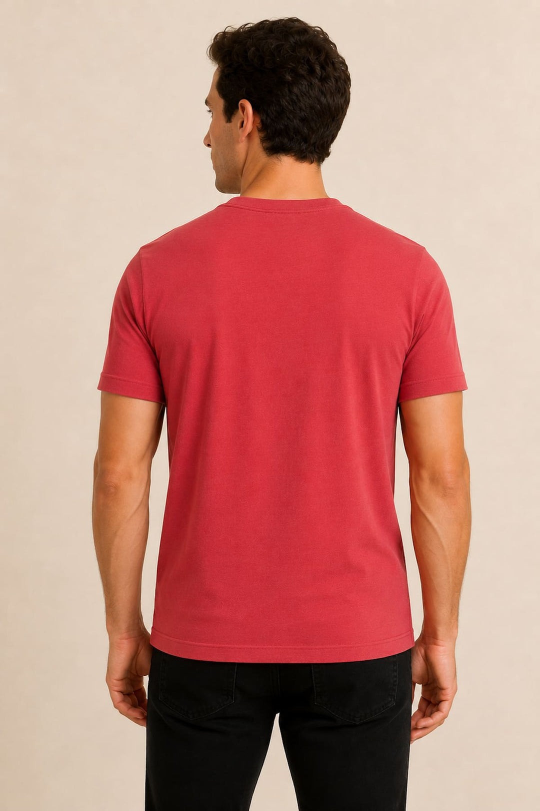 Front view of the white Desoto textured cotton T-shirt for men - Valérie Simon