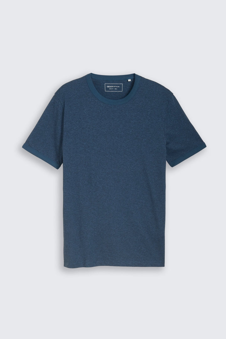 Vue de face T-shirt essentiel Tom Tailor pour homme blanc avec logo discret - Valérie Simon