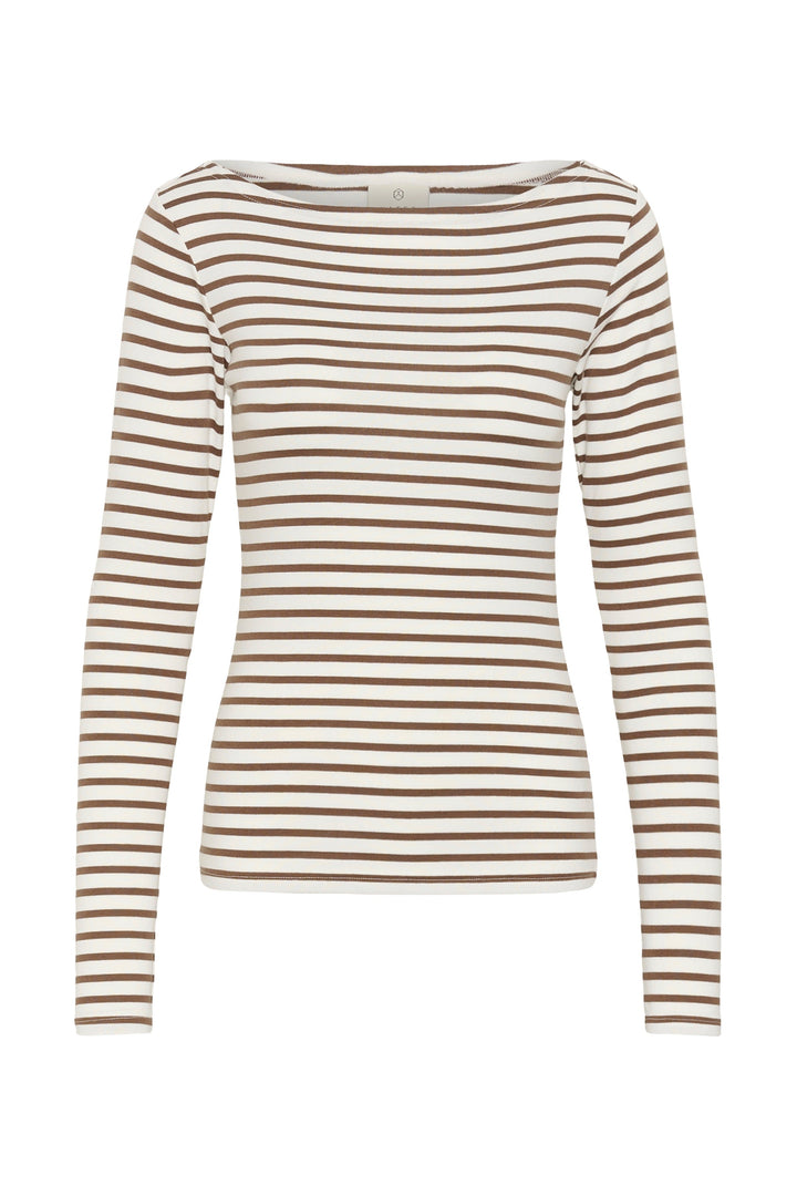 T-shirt rayé à manches longues Liddy vue de face pour femme Kaffe