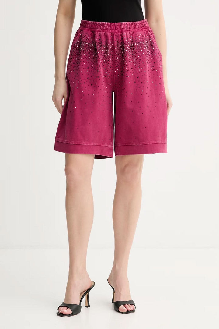 Bermuda shorts embellished with rhinestones