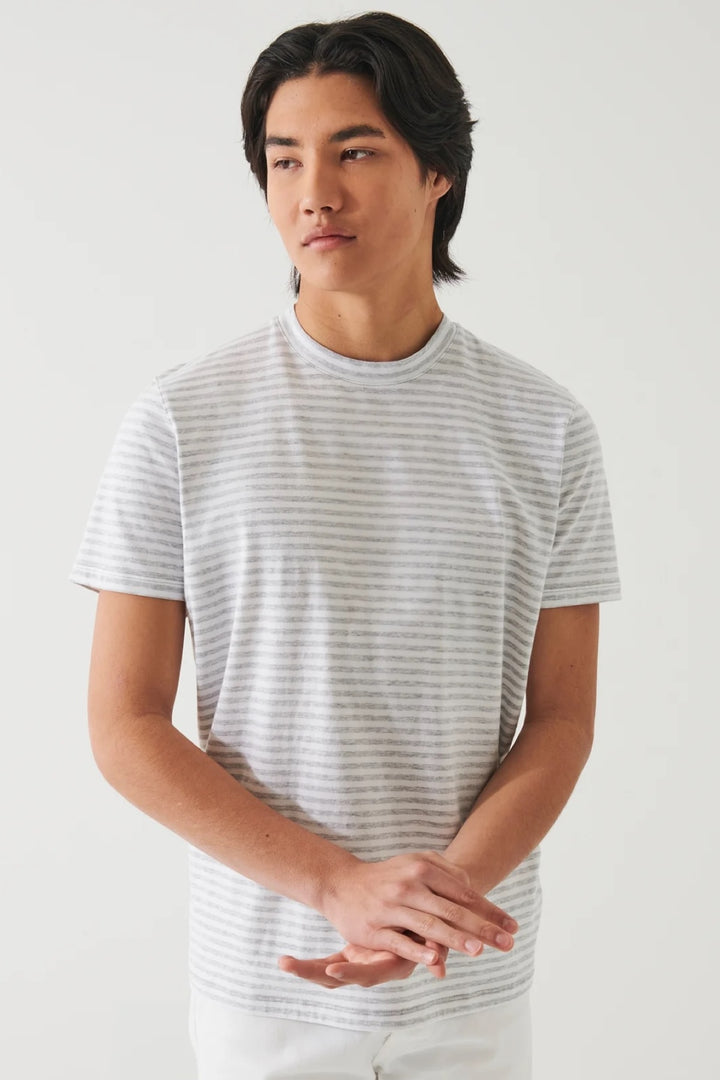 Striped T-shirt in stretch pima cotton