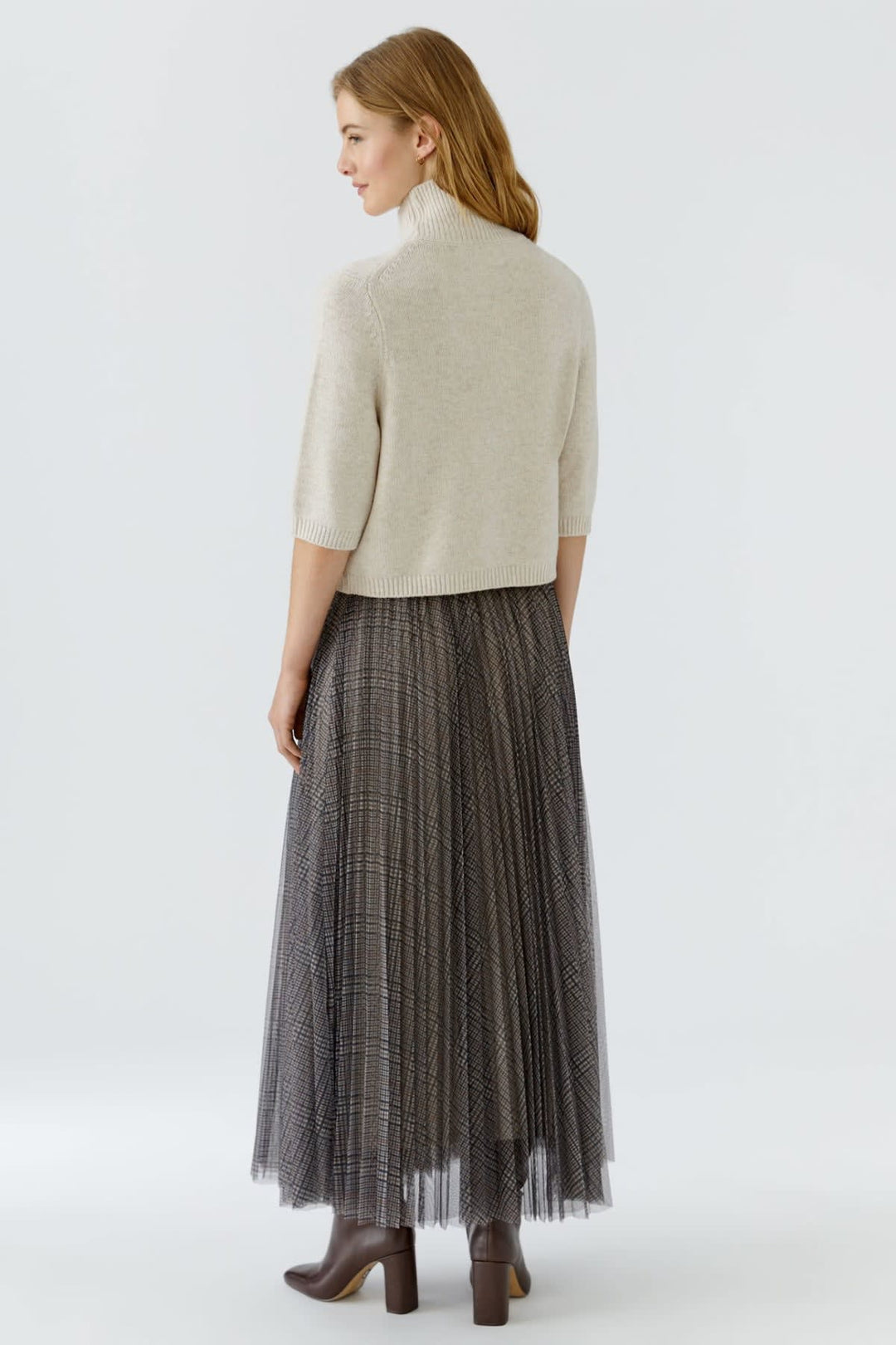 Tricot à col montant et manches mi-longues pour femme Oui