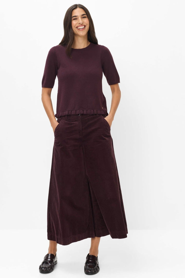 Front view of the NINA short-sleeve knit top for women by Brax