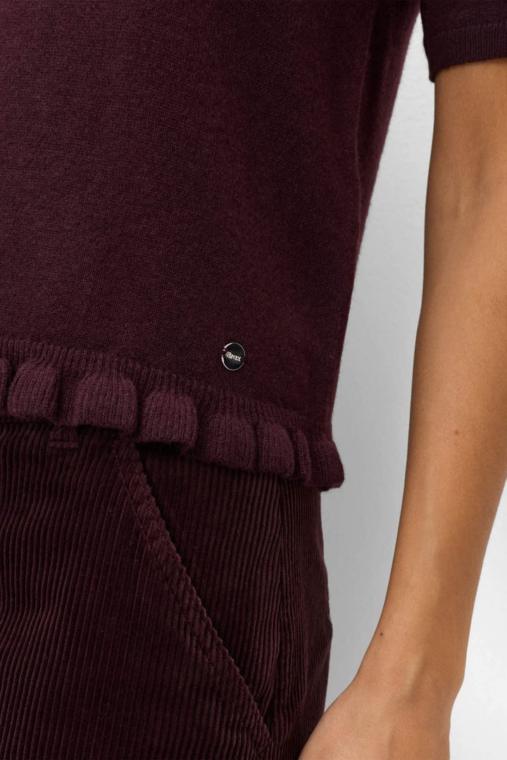 Front view of the NINA short-sleeve knit top for women by Brax