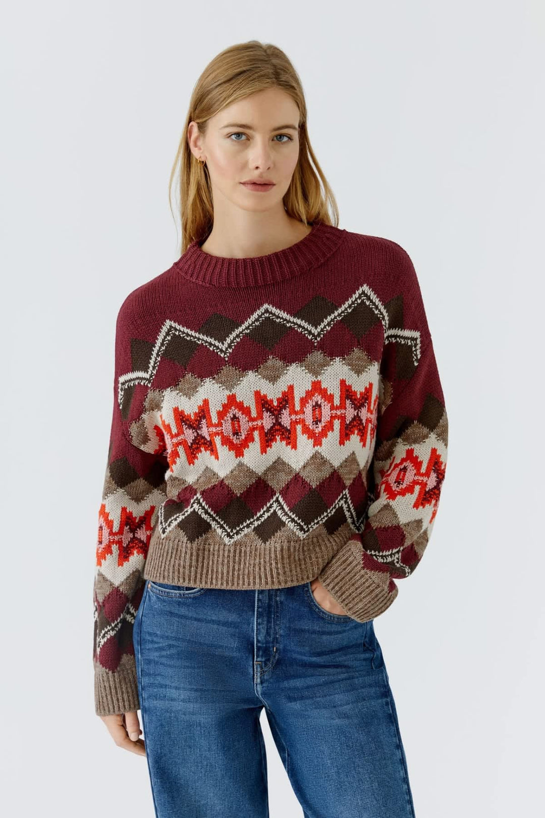 Tricot à motif jacquard pour femme Oui