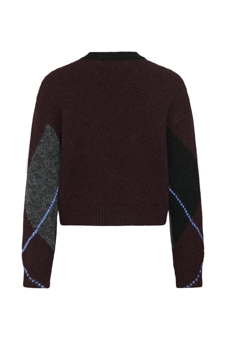 Tricot à motif losanges vue de face pour femme Kaffe