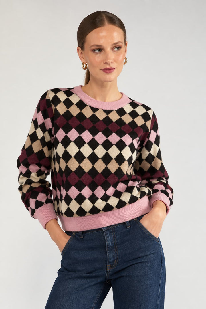 Tricot à motif losanges pour femme Numph