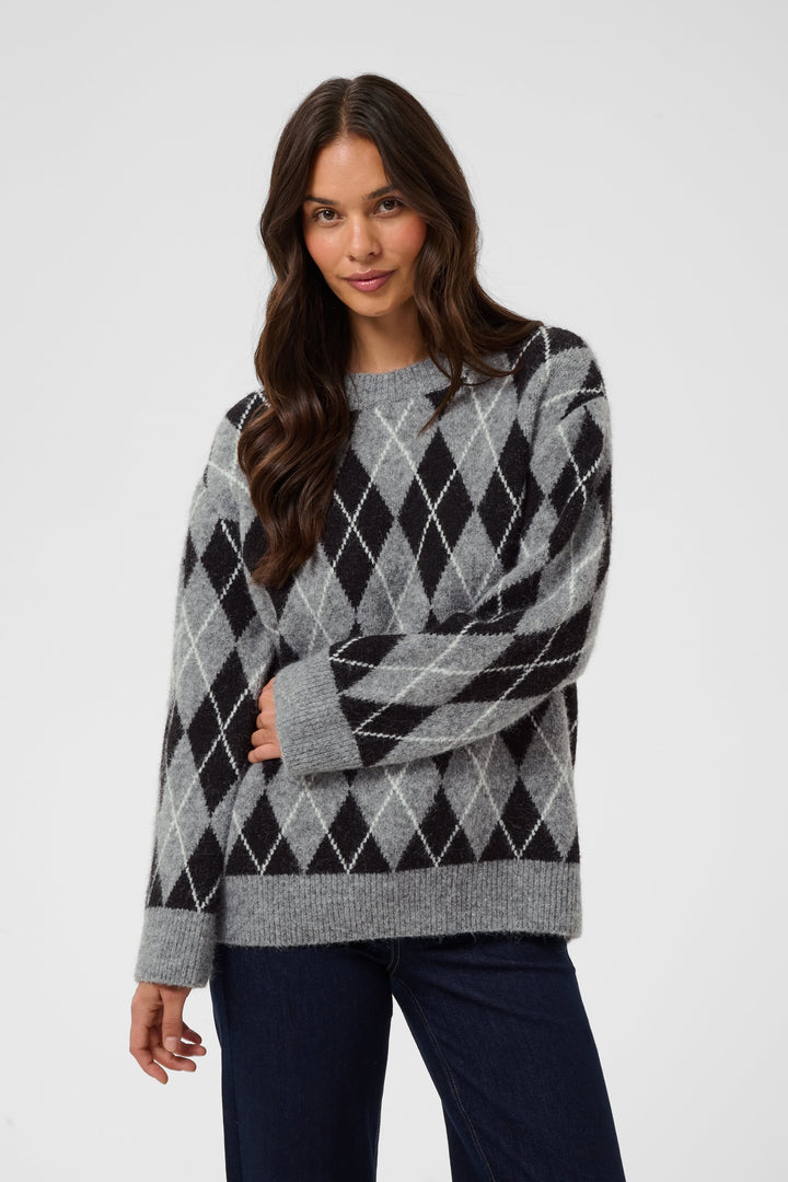 Tricot à motif losanges pour femme Kaffe