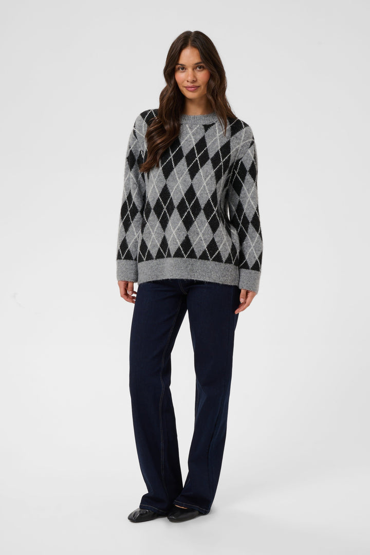 Tricot à motif losanges pour femme Kaffe