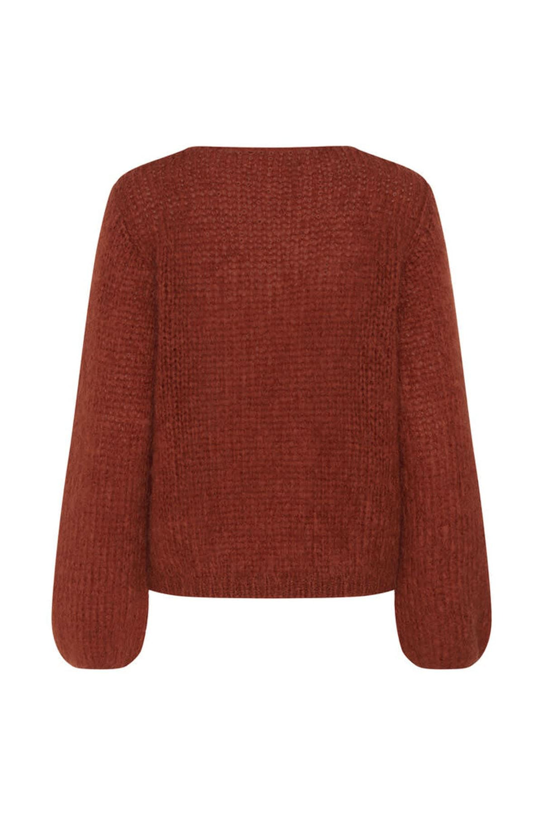 Vue de face tricot maille duveteuse Inwear pour femme beige avec col roulé - Valérie Simon