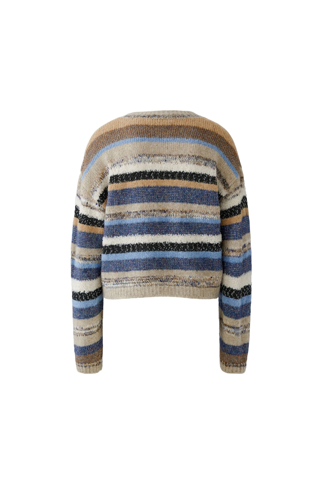 Tricot rayé à col rond vue de face pour femme Oui