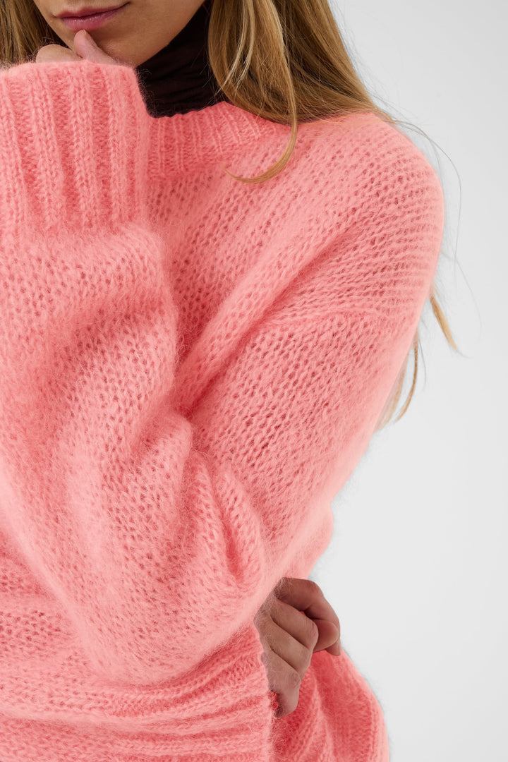 Tricot Sille duveteux à col rond pour femme Part Two