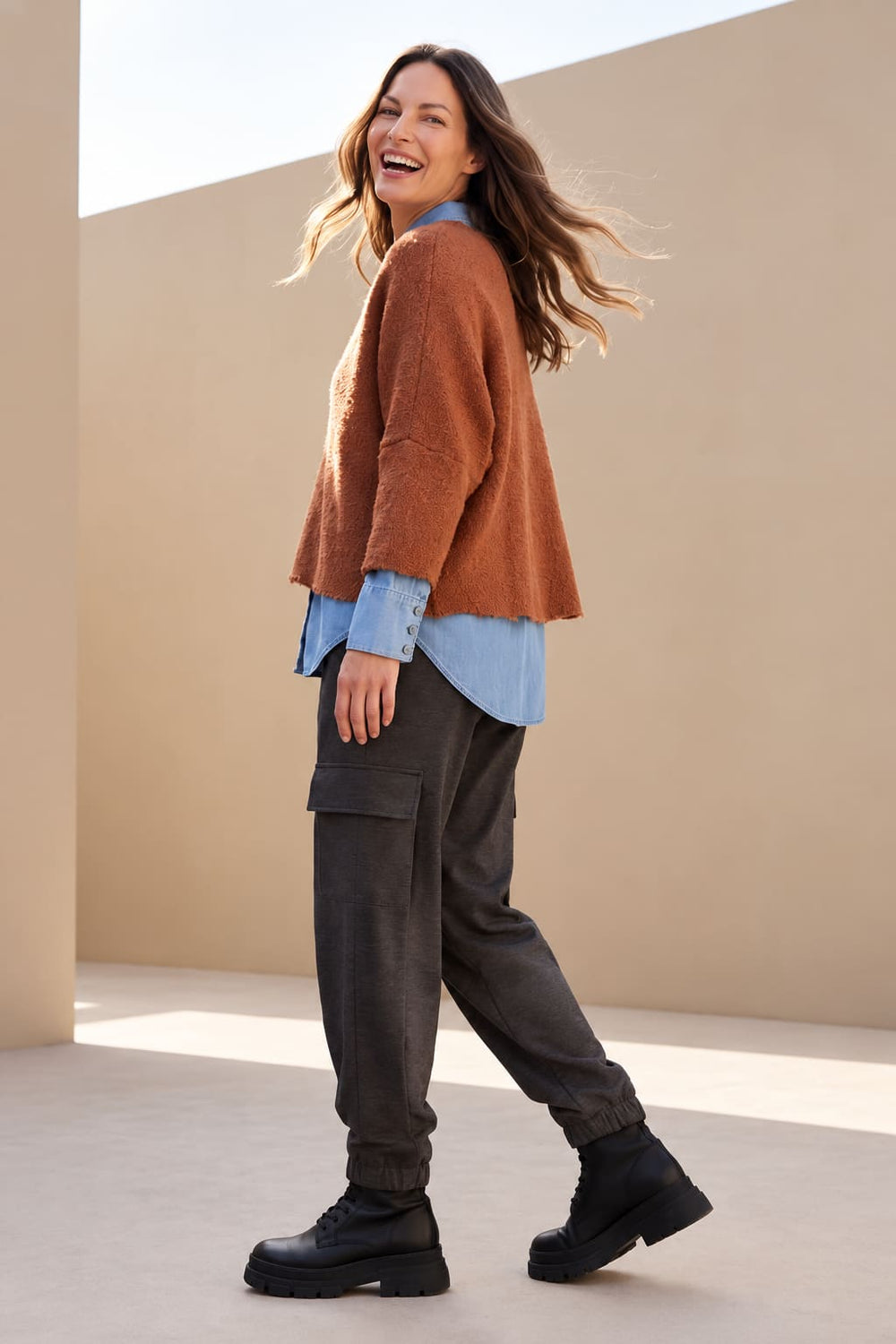 Tricot texturé à manches longues pour femme kennys